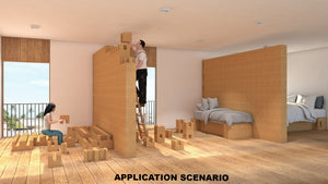 modular structures- diy-wall- modular wall-dynamic-natural-cork-corkbrick