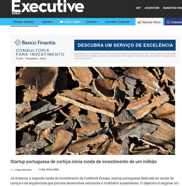Executive Digest — Startup portuguesa de cortiça inicia ronda de investimento de um milhão