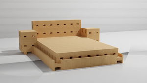 AVEIRO - Queen size Bed with Headstands