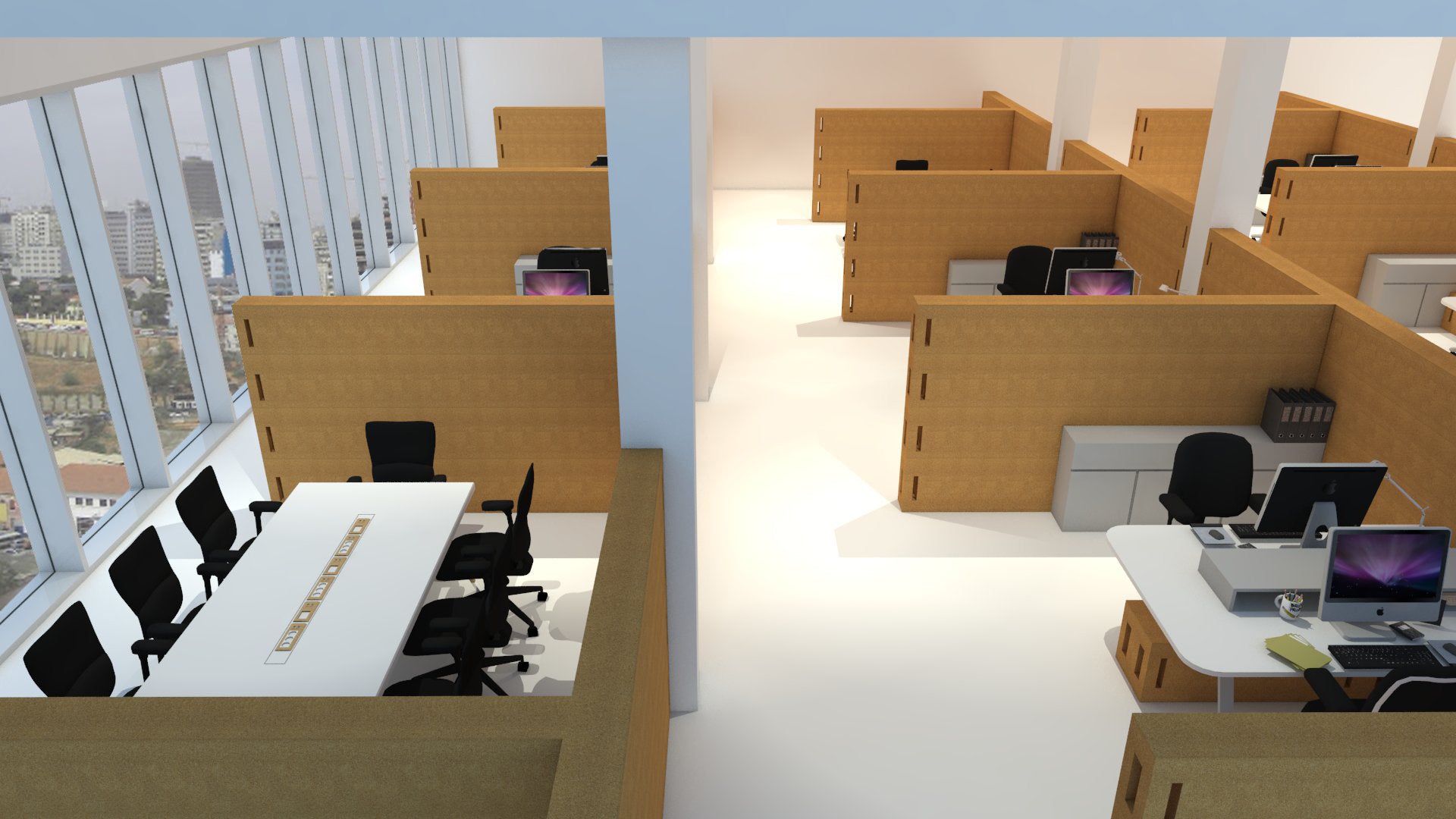 dynamic office - modular wall- modular solutions- cork- natural-corkbrick